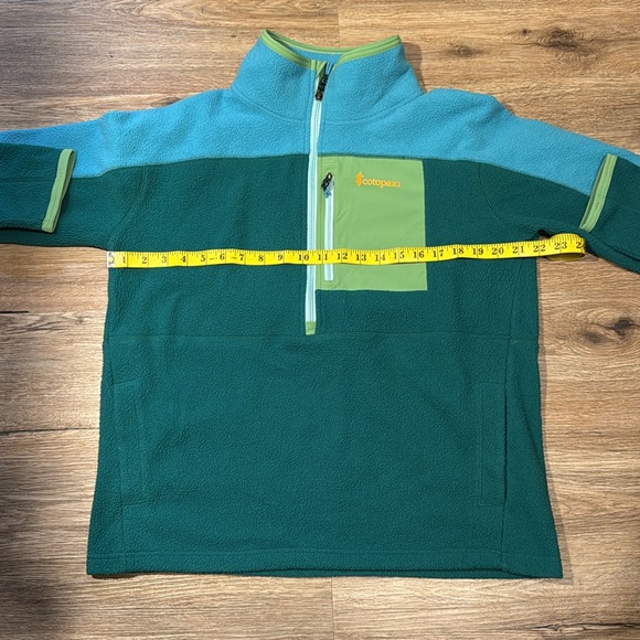 Cotopaxi Men’s Blue & Green 1/4 Zip Fleece Pullover Size L - Picture 2 of 4